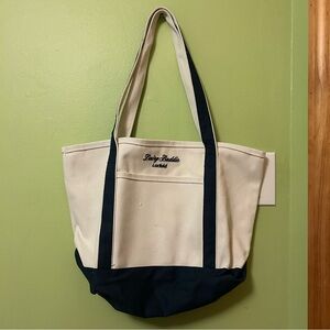 Dairy Baddies Lactaid Canvas Tote Bag - White and Navy Blue